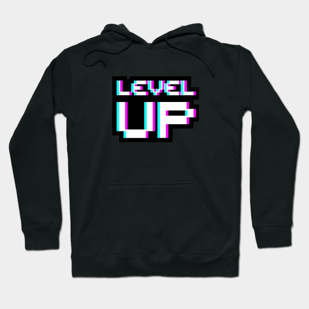 Level Up - bold White Hoodie by Just In Tee Shirts